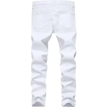 Boy's Ripped Distressed Stretch Slim Jeans
