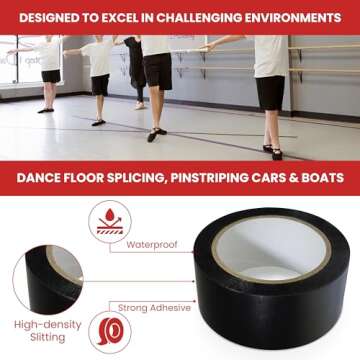 GGR SUPPLIES T.R.U. CVT-536 Clear Vinyl Pinstriping Dance Floor Tape: 2 in. Wide x 36 yds. Several Colors
