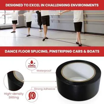 GGR SUPPLIES T.R.U. CVT-536 Clear Vinyl Pinstriping Dance Floor Tape: 2 in. Wide x 36 yds. Several Colors