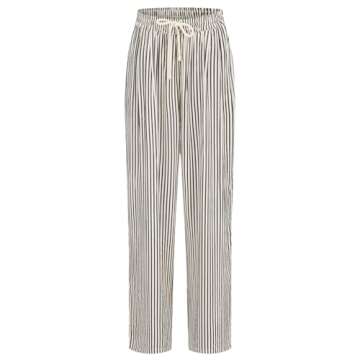 Stylish Women's Striped Seersucker Palazzo Pants