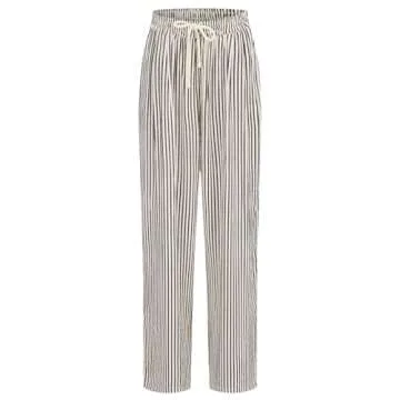Stylish Women's Striped Seersucker Palazzo Pants