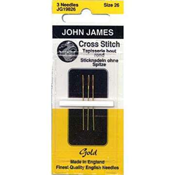 John James Gold Tapestry Hand Needles - Size 26 Bundle of 3
