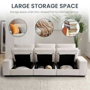 Comfy TEKAMON 100" Modular Sofa with Storage & USB