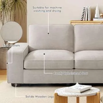 Comfy TEKAMON 100" Modular Sofa with Storage & USB