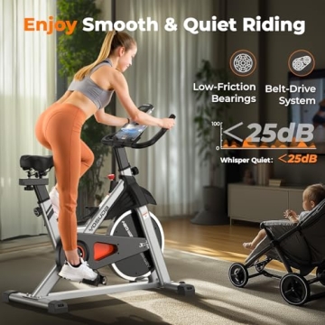 YOSUDA Indoor Stationary Bike with Tablet Mount and Comfort Seat