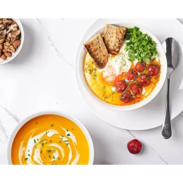 DELLING Ultra-Strong 22 Ounce Soup Bowls, Cereal Bowl, 6 inch Bowls Set, White Ceramic Bowls, White Bowls for Kitchen, Snack Rice Pasta Salad Oatmeal, Set of 6, Dishwasher & Microwave Safe