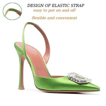 Stylish Vertundy Women's Slingback Rhinestone Heels - Chic Stiletto Pumps for Weddings