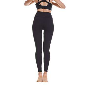 Baihetu Women's High Waist Yoga Pants Cutout Ripped Super Soft and Comfortable Skinny Leggings Black M