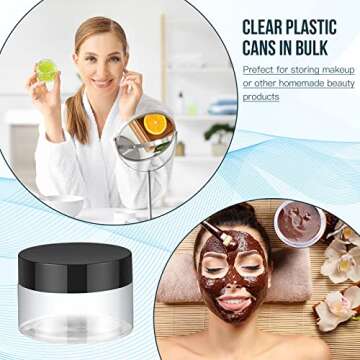 Aoriher 150 Pcs Plastic Container Jars with Lids Round Cosmetic Jars Empty Plastic Container for Lotion, Cream, Ointments, Makeup, Eye Shadow, Rhinestone, Samples, Pot, Travel Storage(1 oz,Black)