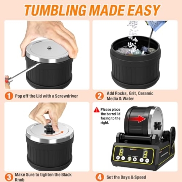 KoolStone C1 Rock Tumbler - Quiet, Large Capacity Kit