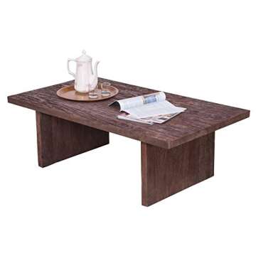 SAFAVIEH Home Collection Senjo Rouge Rattan Coffee Table, 0, Brown