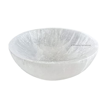Selenite Bowl - 4" Round Selenite Crystal to Charge your Healing Stones and Crystals - Selenite Char...
