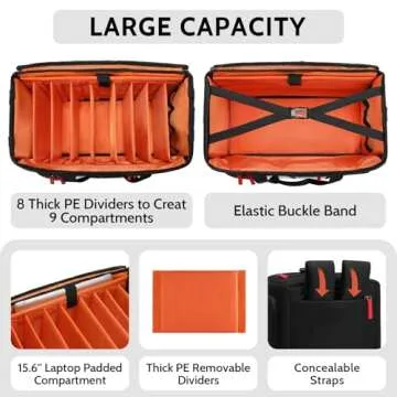 BOSSTIN DJ Cable Bag - Premium Organizer with Customizable Storage for Musicians