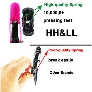 HH&LL Hair Clips for Women - Wide Teeth & Double-Hinged Design Alligator Styling Sectioning Clips of Professional Hair Salon Quality 10Pack (Rose Red)