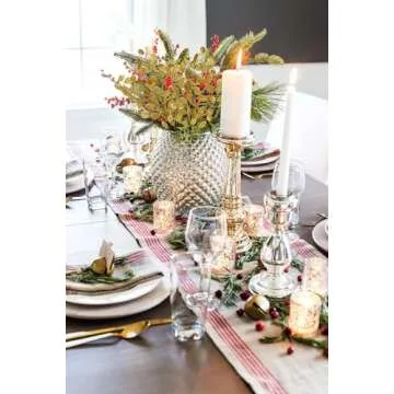 Oairse 8 Pcs Gold Glitter Christmas Tree Picks & Sprays