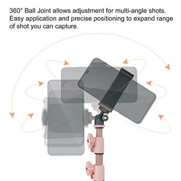 Selfie Stick & Tripod LINCO, Integrated, Heavy Duty, Lightweight, Bluetooth Remote for Apple & Android Devices, Separable Tripod Feet, Extends to 50" (Pink)