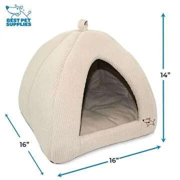 Pet Tent-Soft Bed for Dogs and Cats in Beige Corduroy