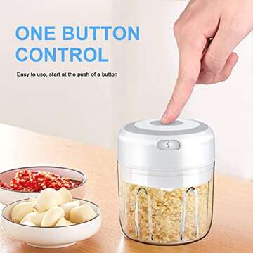 Electric Mini Garlic Chopper - Portable Food Processor for Effortless Cooking