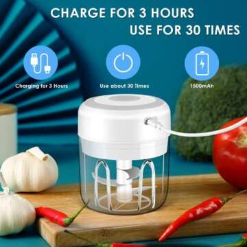 Electric Mini Garlic Chopper - Portable USB Food Processor