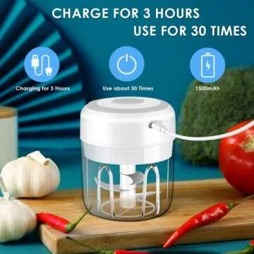 Electric Mini Garlic Chopper - Portable USB Food Processor