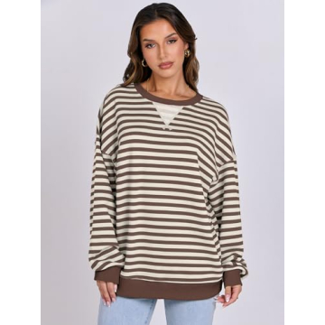 ANRABESS Striped Oversized Sweatshirt for Trendy Fall Looks