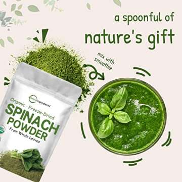 Organic Spinach Powder, Non-GMO and Vegan Friendly - 1 Pound
