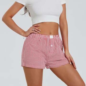 Y2K Women’s Plaid Boxer Shorts - Stylish Comfort for Every Occasion