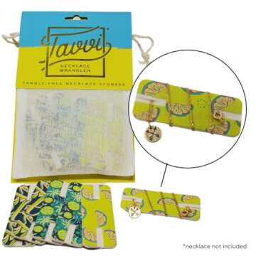 Tavvi Necklace Wrangler Tangle-Free Jewelry Organizer (6-pack) | Travel Organizer | Universal Jewelr...