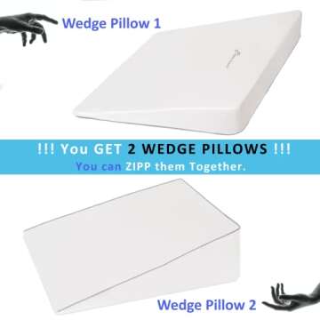 Adjustable Bed Wedge Pillow for Acid Reflux & Pain Relief 3-in-1
