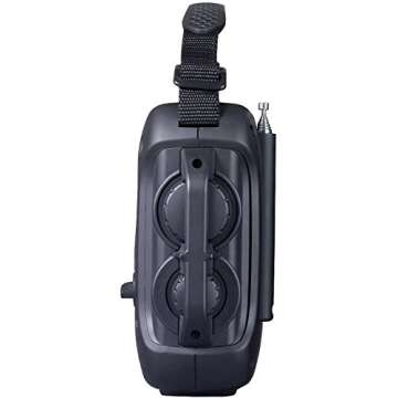 Kaito Voyager Pro KA600 Digital Solar Dynamo Hand Crank AM/FM/LW/SW & NOAA Weather Emergency Radio with Flashlight, Reading Lamp,Smart Phone Charger & RDS and Real-Time Alert, with AC Adapter, Black