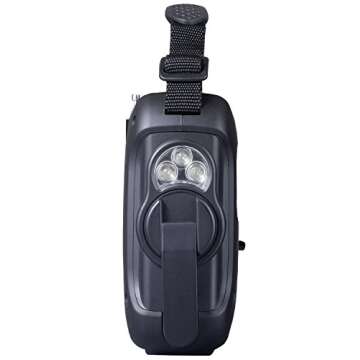 Kaito Voyager Pro KA600 Digital Solar Dynamo Hand Crank AM/FM/LW/SW & NOAA Weather Emergency Radio with Flashlight, Reading Lamp,Smart Phone Charger & RDS and Real-Time Alert, with AC Adapter, Black