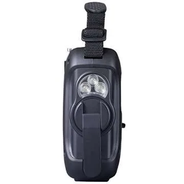 Kaito Voyager Pro KA600 Digital Solar Dynamo Hand Crank AM/FM/LW/SW & NOAA Weather Emergency Radio with Flashlight, Reading Lamp,Smart Phone Charger & RDS and Real-Time Alert, with AC Adapter, Black