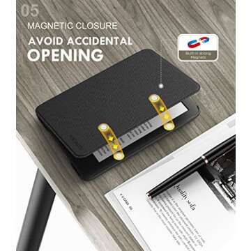 MoKo Case Fits 6" All-New Kindle (11th Generation-2024/2022 Release), Lightweight Shell Cover with Auto Wake/Sleep for Kindle 2024/2022 11th Gen e-Reader, Black