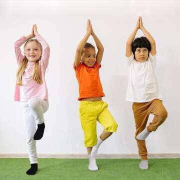 GENTABY Unisex Toddlers Kids Crew Socks-15 Pairs Soft Socks,Casual Athletic Dress Socks for Boys,Girls 7-10 Years