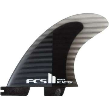 FCS II Reactor Performance Core Tri Fin Set - Charcoal/Black - M for Optimal Surfing