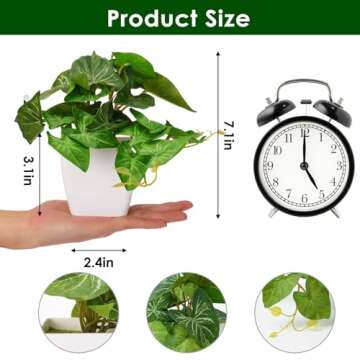 COCOBOO 3 Packs Fake Plants, Small Artificial Plants with White Pots, Fake Potted Plants for Office ...