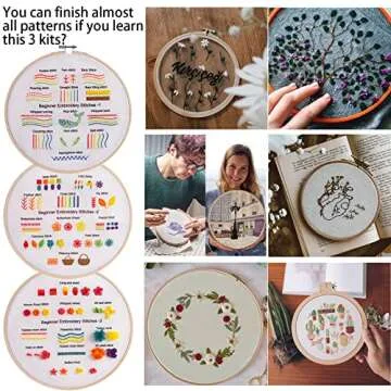 Fanryn Beginner Embroidery Kit - 3 Sets for Craft Lovers