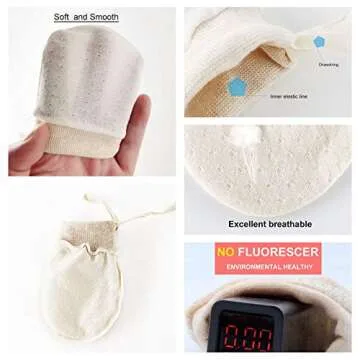 Organic Baby Mittens Newborn Glove No Scratch for Infants Unisex 4 Pairs Soft