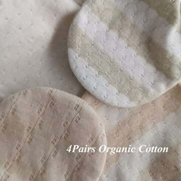 Organic Baby Mittens Newborn Glove No Scratch for Infants Unisex 4 Pairs Soft