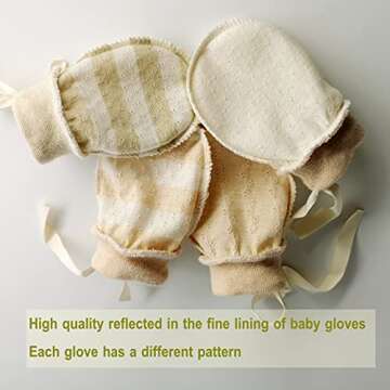Organic Baby Mittens Newborn Glove No Scratch for Infants Unisex 4 Pairs Soft