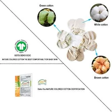 Organic Baby Mittens Newborn Glove No Scratch for Infants Unisex 4 Pairs Soft