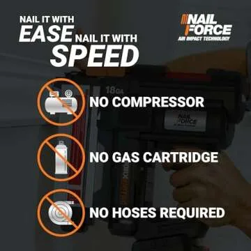 Worx Nitro 20V 18GA Cordless Brad Nailer, Cordless Nail Gun, Nail Gun Battery Powered, Up to 2 Inch, Tool-Free Jam Release, Trimming & Molding, Baseboard WX842L PowerShare – Battery, Charger Included