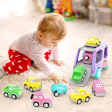 LASCOTON 5-in-1 Cartoon Trailer Truck for Toddlers