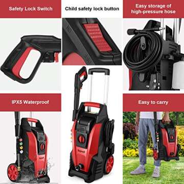 Suyncll Electric Pressure Washer - 2.3GPM Power Cleaner