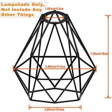 EE Eleven Master Lighting Metal Cage Lampshade for Pendant Light Cord Kit Vintage Lamp Holders Hangi...