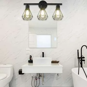 EE Eleven Master Lighting Metal Cage Lampshade for Pendant Light Cord Kit Vintage Lamp Holders Hanging Lighting Cord Fixture Farmhouse Bedroom Dining Room Decoration (3 Packs/Diamond Shape)