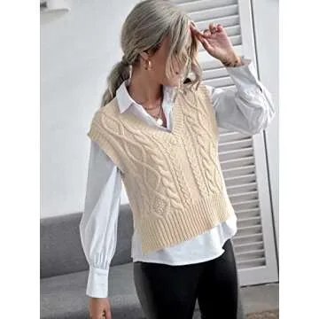 Jumppmile Women's V Neck Sweater Vest for Stylish Comfort