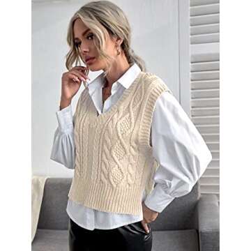 Jumppmile Women's V Neck Sweater Vest for Stylish Comfort
