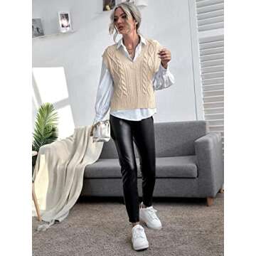 Jumppmile Women's V Neck Sweater Vest for Stylish Comfort