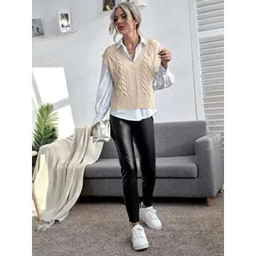Jumppmile Women's V Neck Sweater Vest for Stylish Comfort